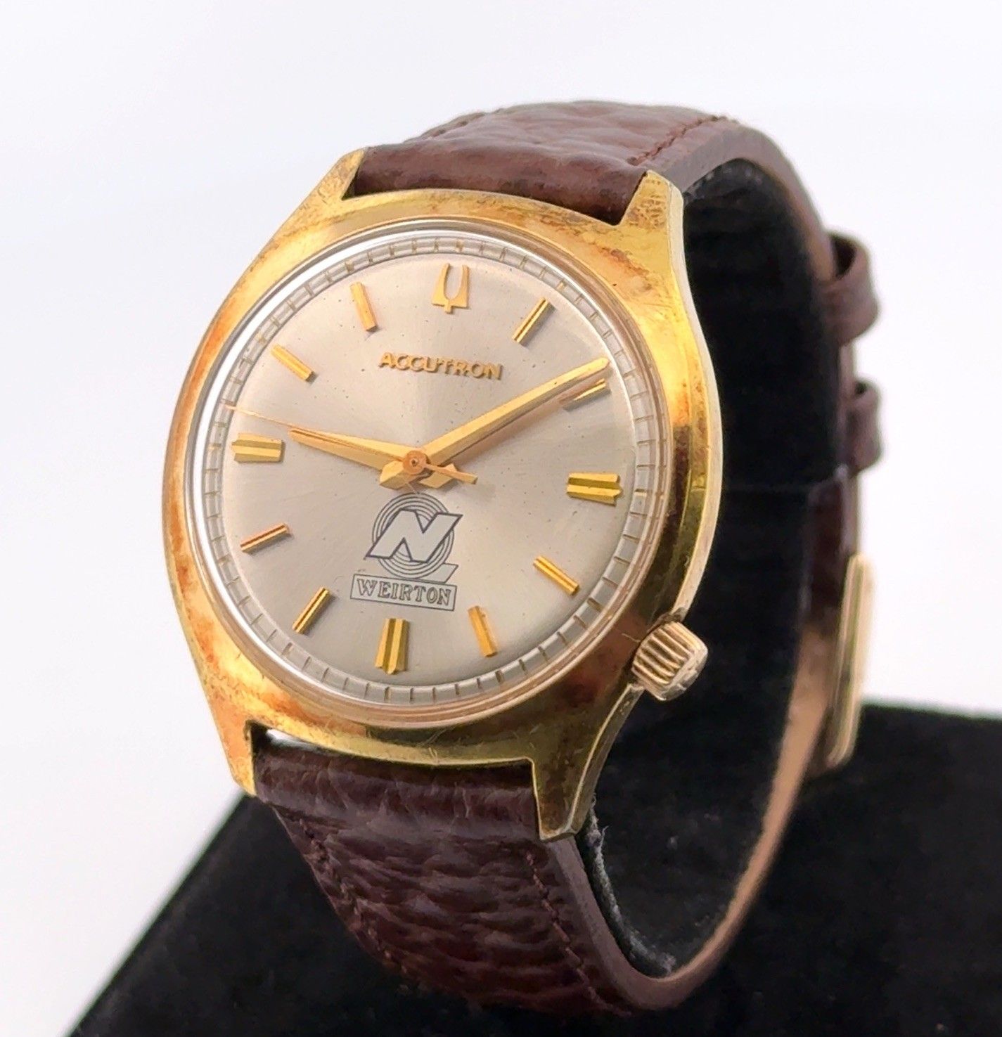 Vintage 34mm Bulova Accutron N6 Weirton 10k RGP Case Tuning Fork Movement Watch