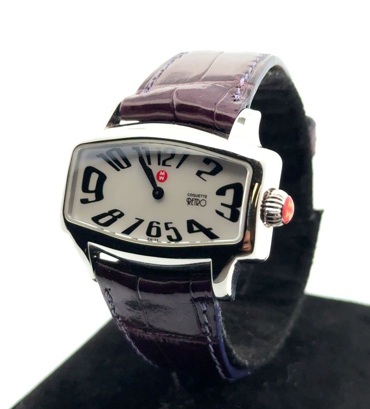 34mm Michele Retro Coquette MOP Women’s Swiss Quartz Stainless Steel Wristwatch