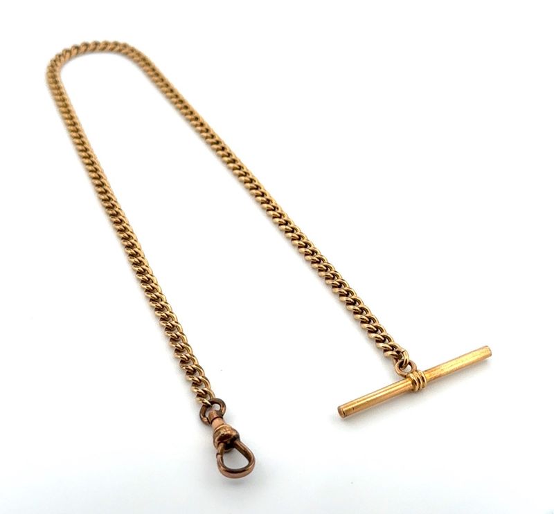 13.5” Antique Victorian Gold Filled Watch Chain 16.4g