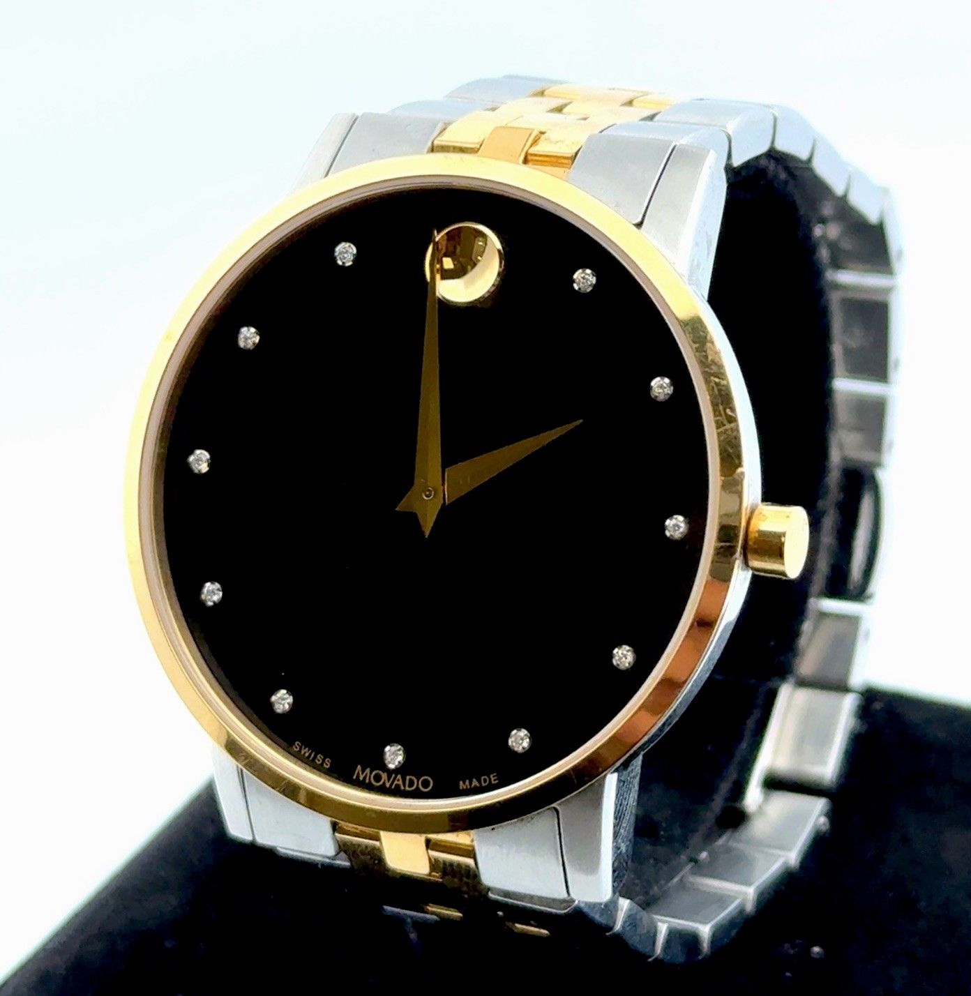 40mm Movado #0607202 Museum Classic Diamond Two-Tone Stainless Steel Wristwatch