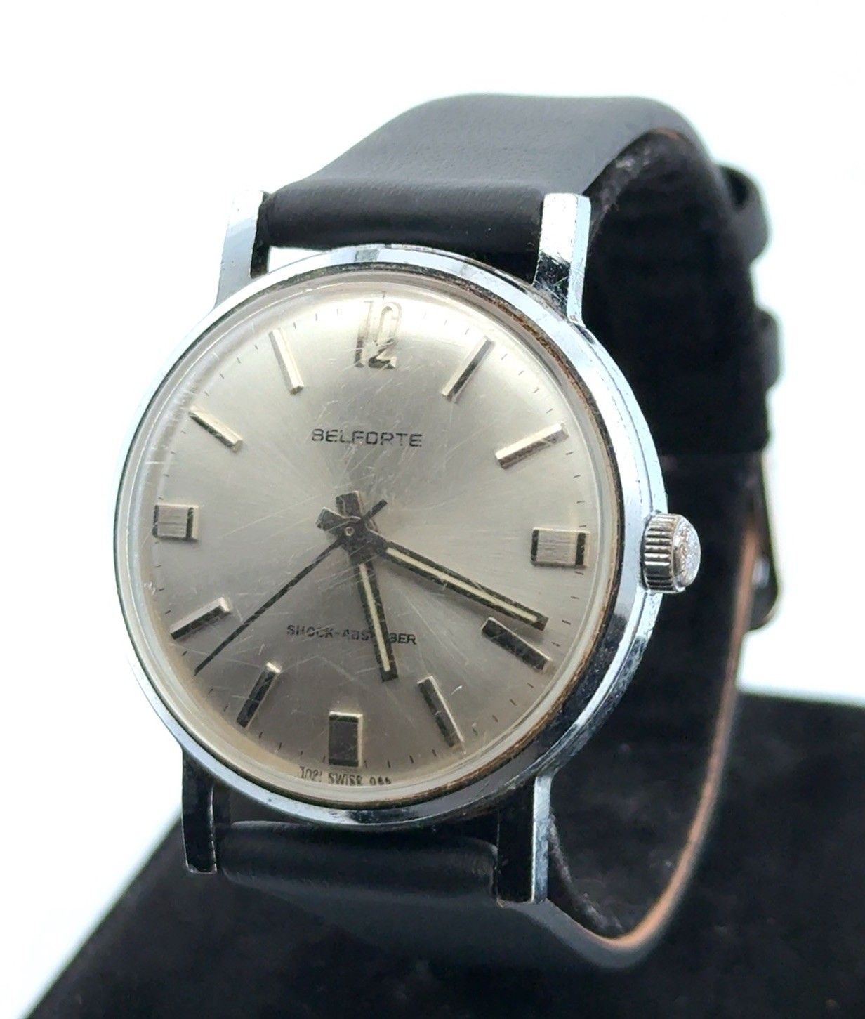 Vintage 34mm Belforte Series #9021 Automatic Stainless Steel Men’s Wristwatch