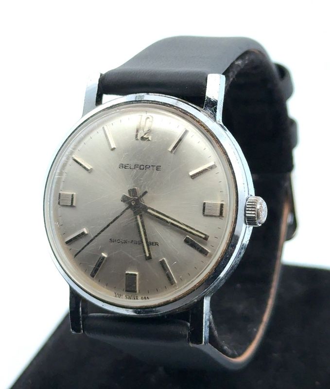 Vintage 34mm Belforte Series #9021 Automatic Stainless Steel Men’s Wristwatch