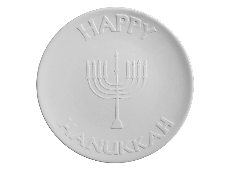 Happy Hanukkah PLATE round