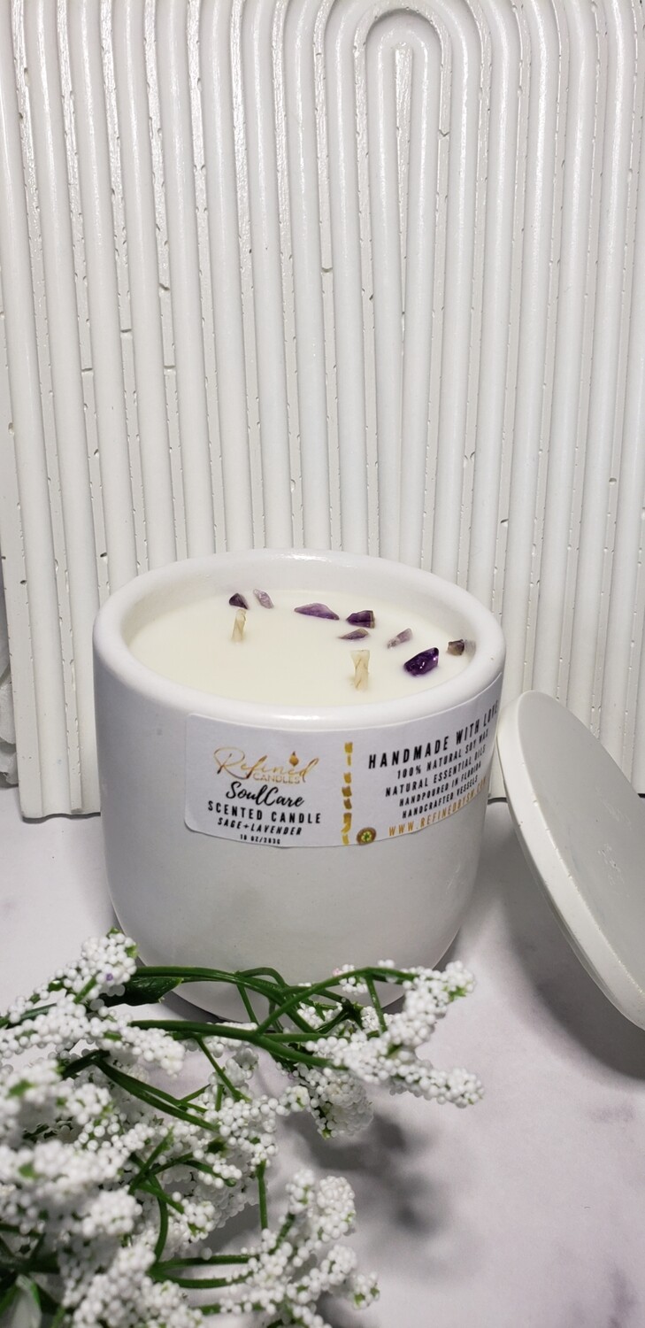 SoulCare Tulip Sage & Lavender Soy Candle