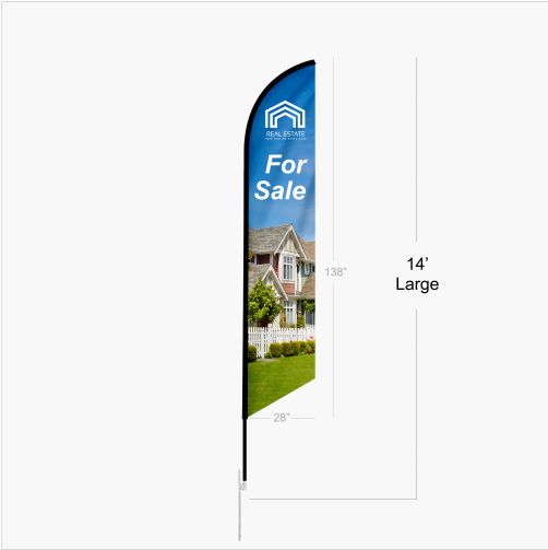 Feather Angled Flag + Art Design