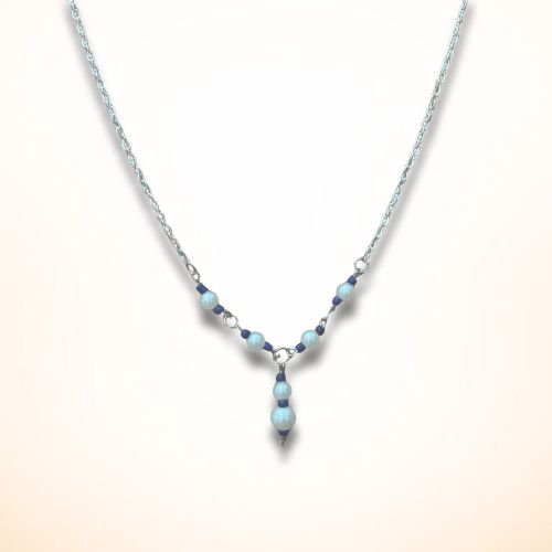 Pearl & Dark Blue Necklace