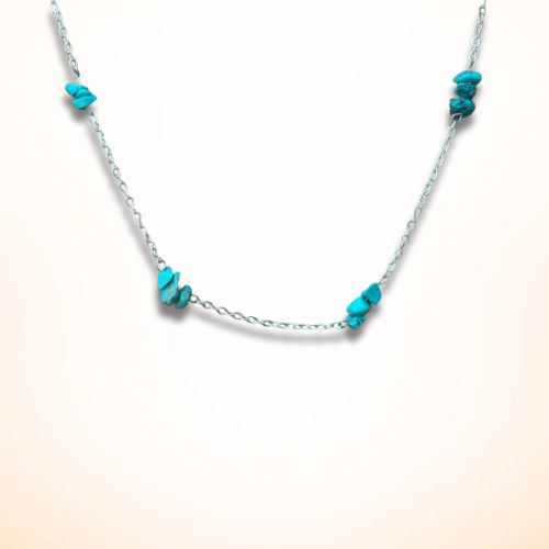 Turquoise Stone Chip Necklace