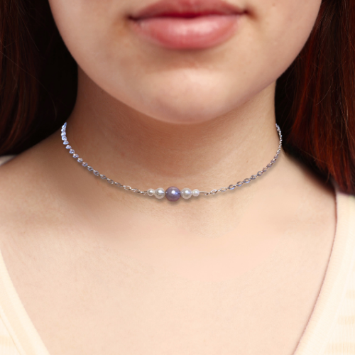 Periwinkle & Pearl Choker