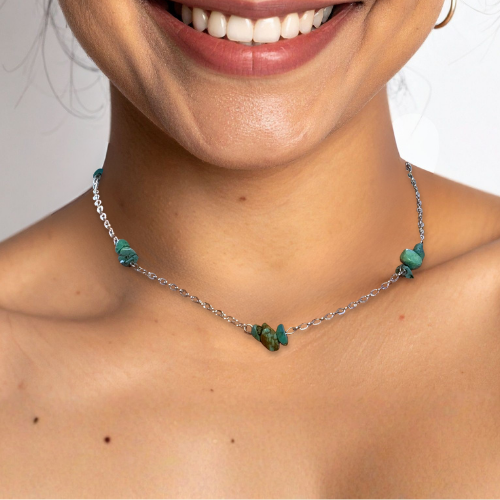 Turquoise Stone Chip Necklace