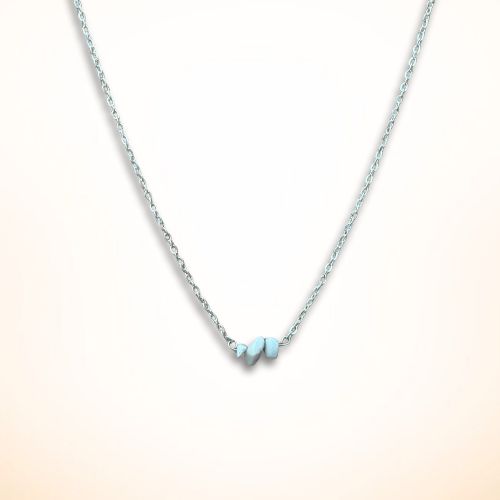 White Gemstone Chip Necklace