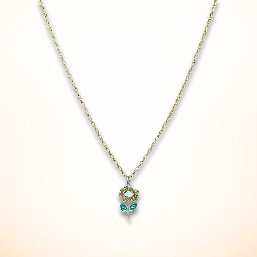 Sparkly Gold Flower Necklace