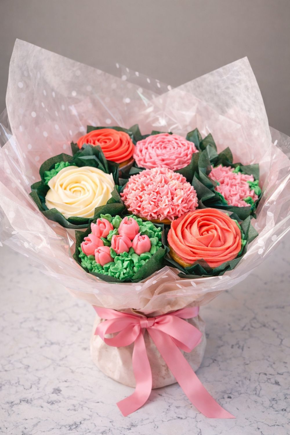 7 Pc Cupcake Bouquet