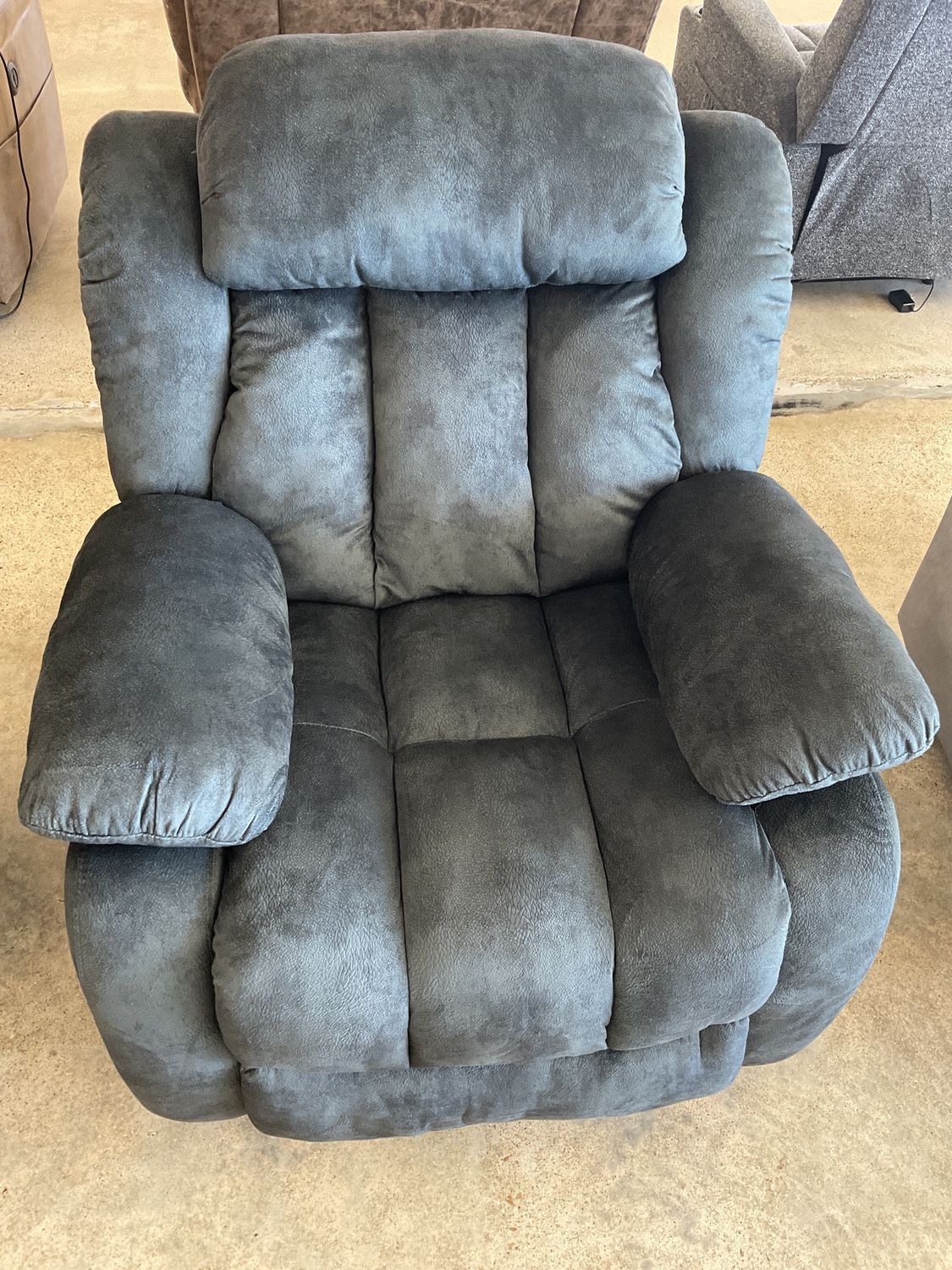 Dark Gray Swivel, Rocker Recliner w/Heat and Massage