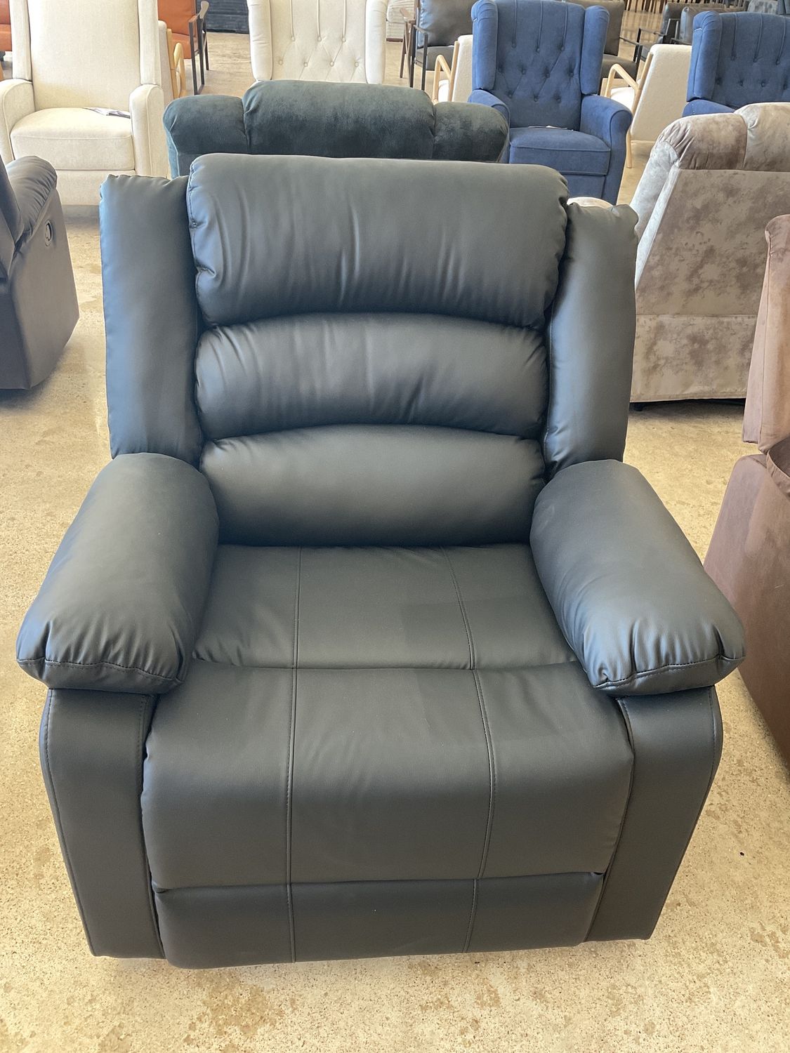 Black leather recliner