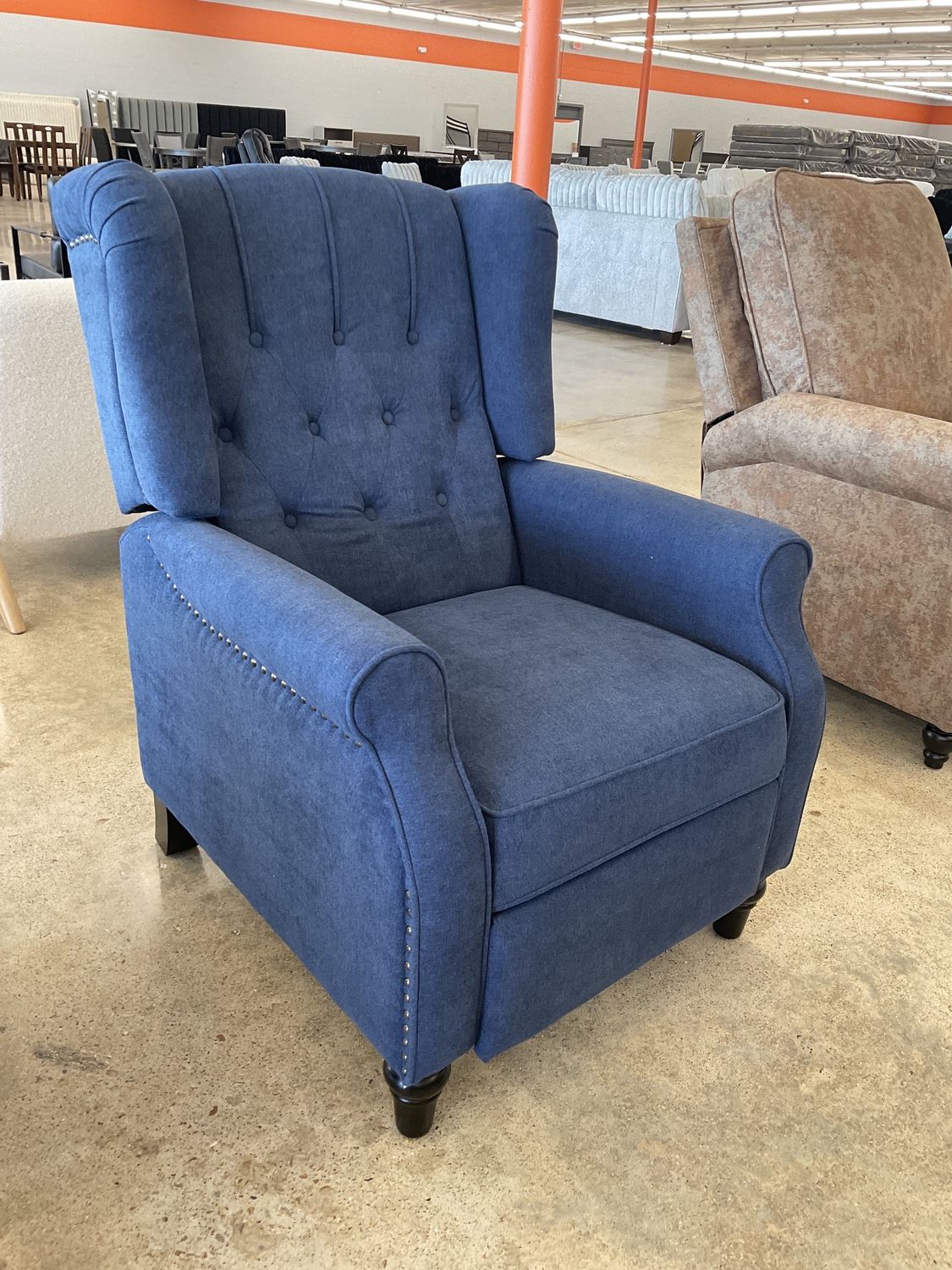Blue recliner