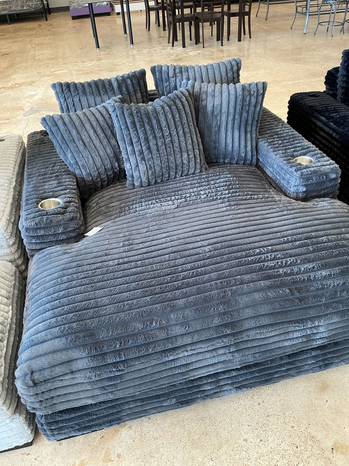 Julia Chaise Corduroy Lounge (dark gray)