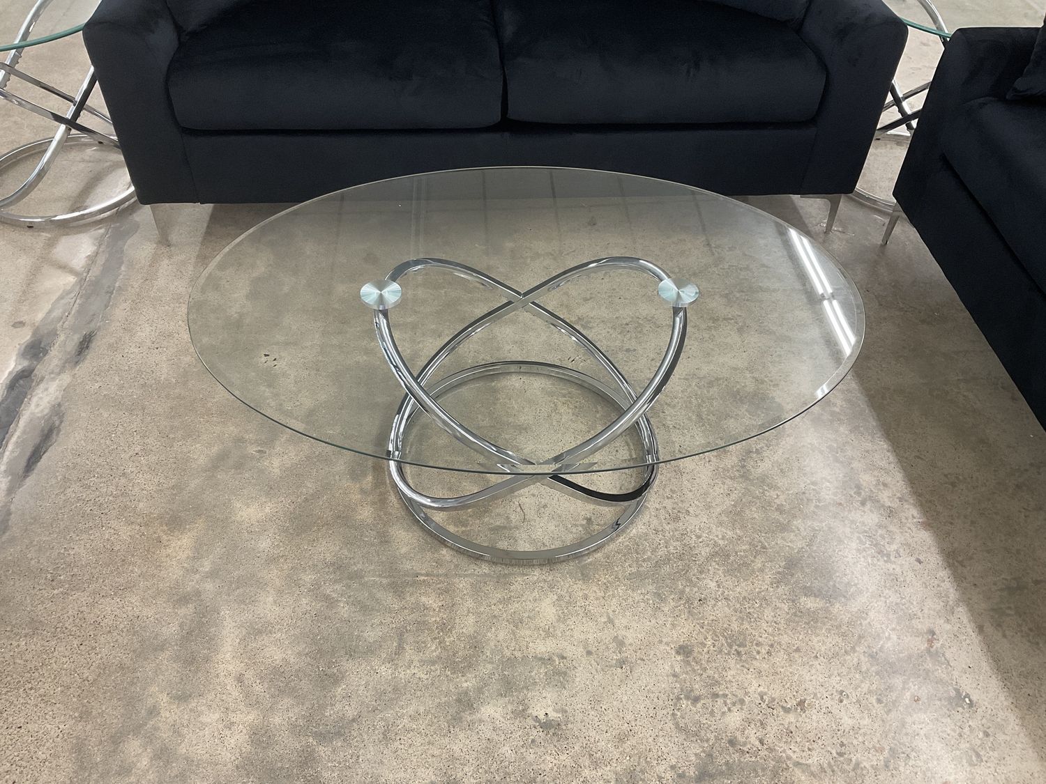 Helix glass coffee table