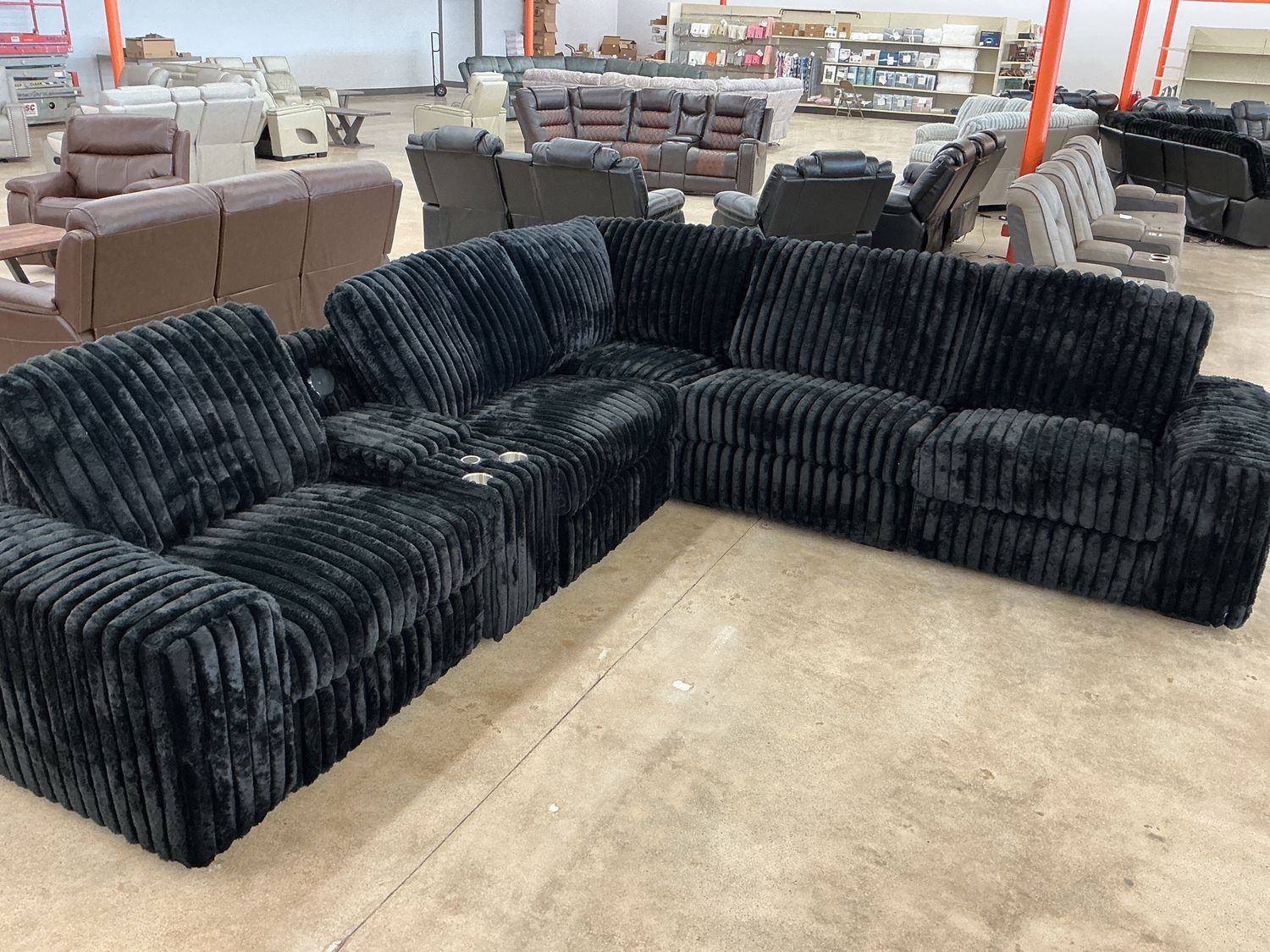 Vegas Power Recline Sectional (black)