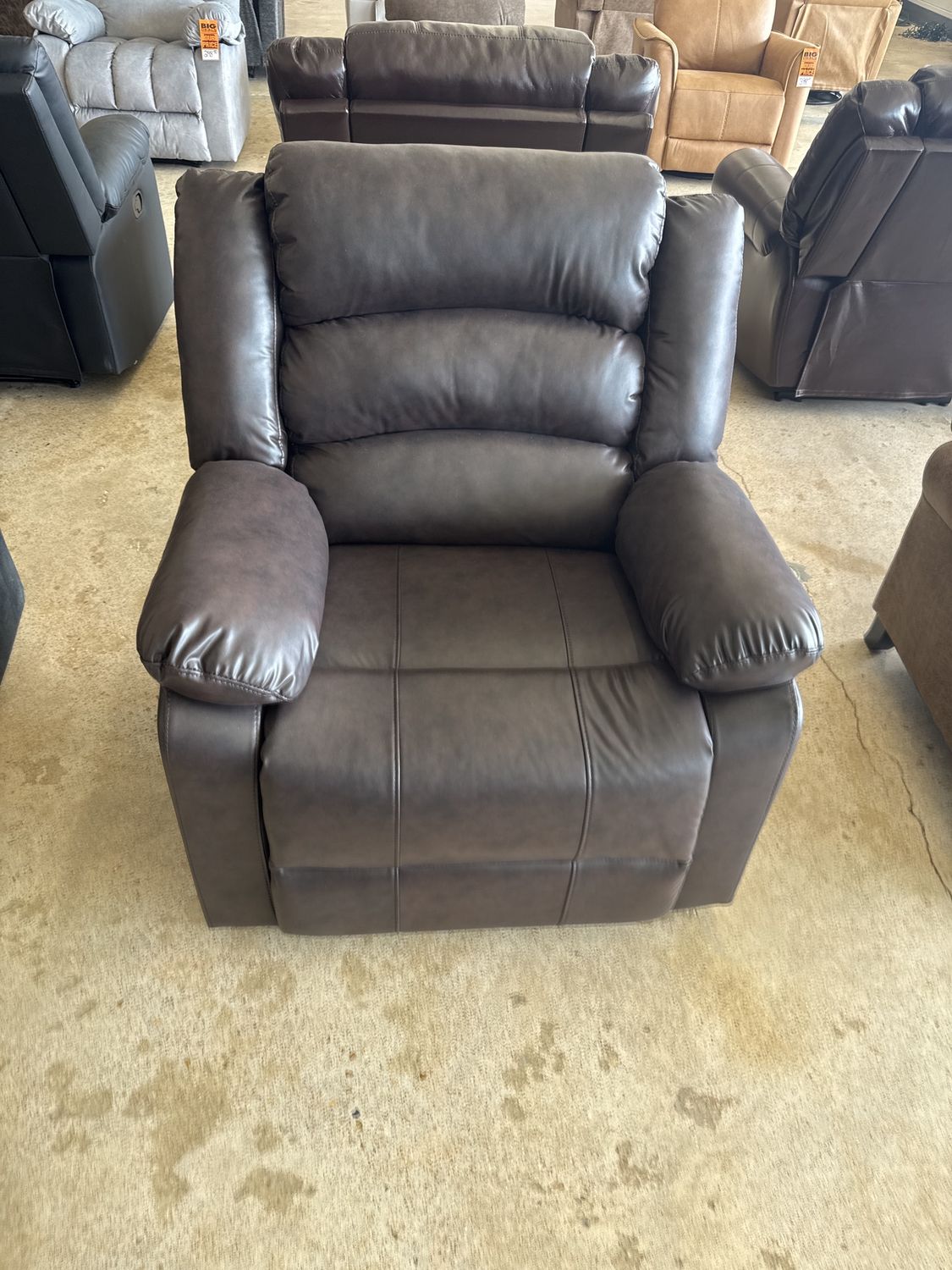 Faux leather recliner