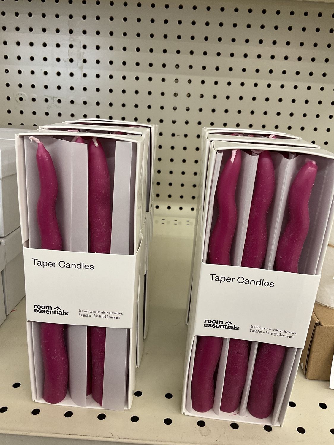 Pink Taper Candles 6pk