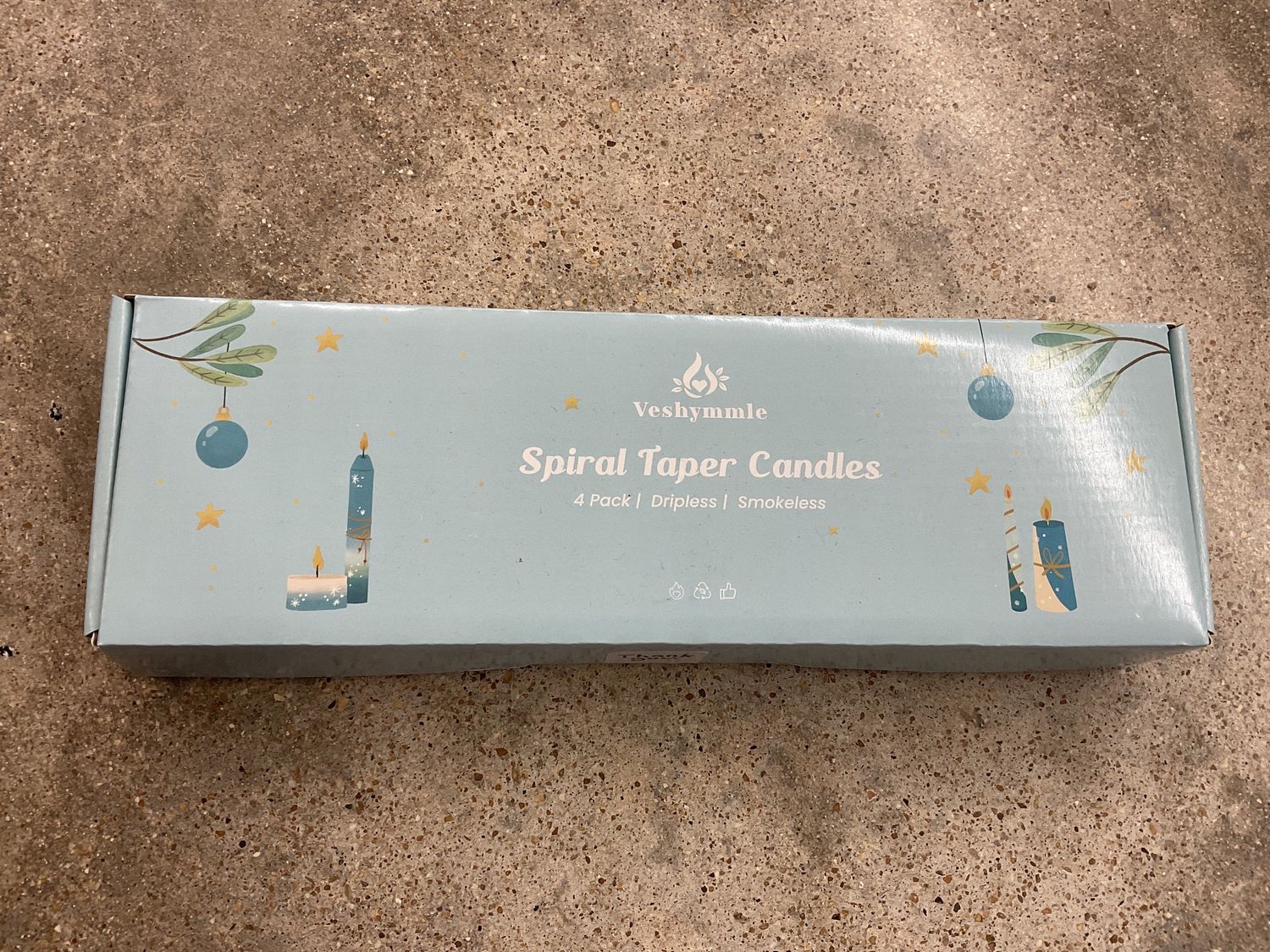 Blue Spiral Taper Candles 4pk