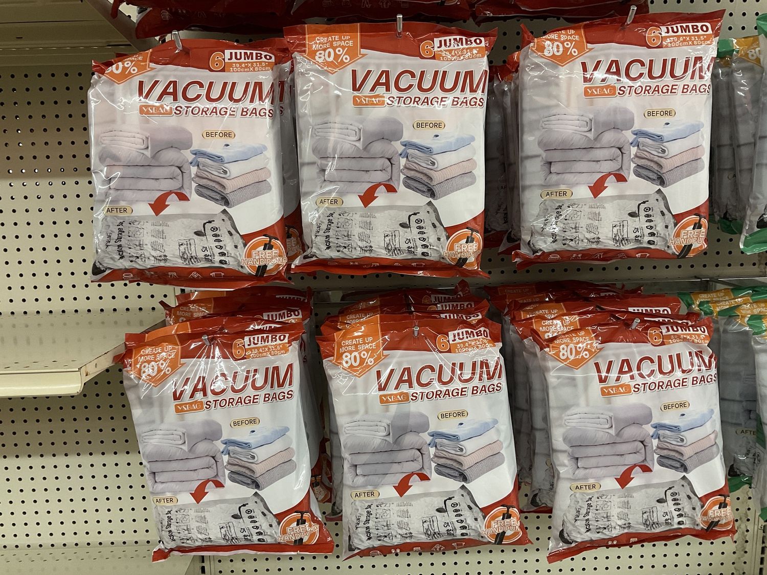 Jumbo Vacuum Storage Bags 6pk