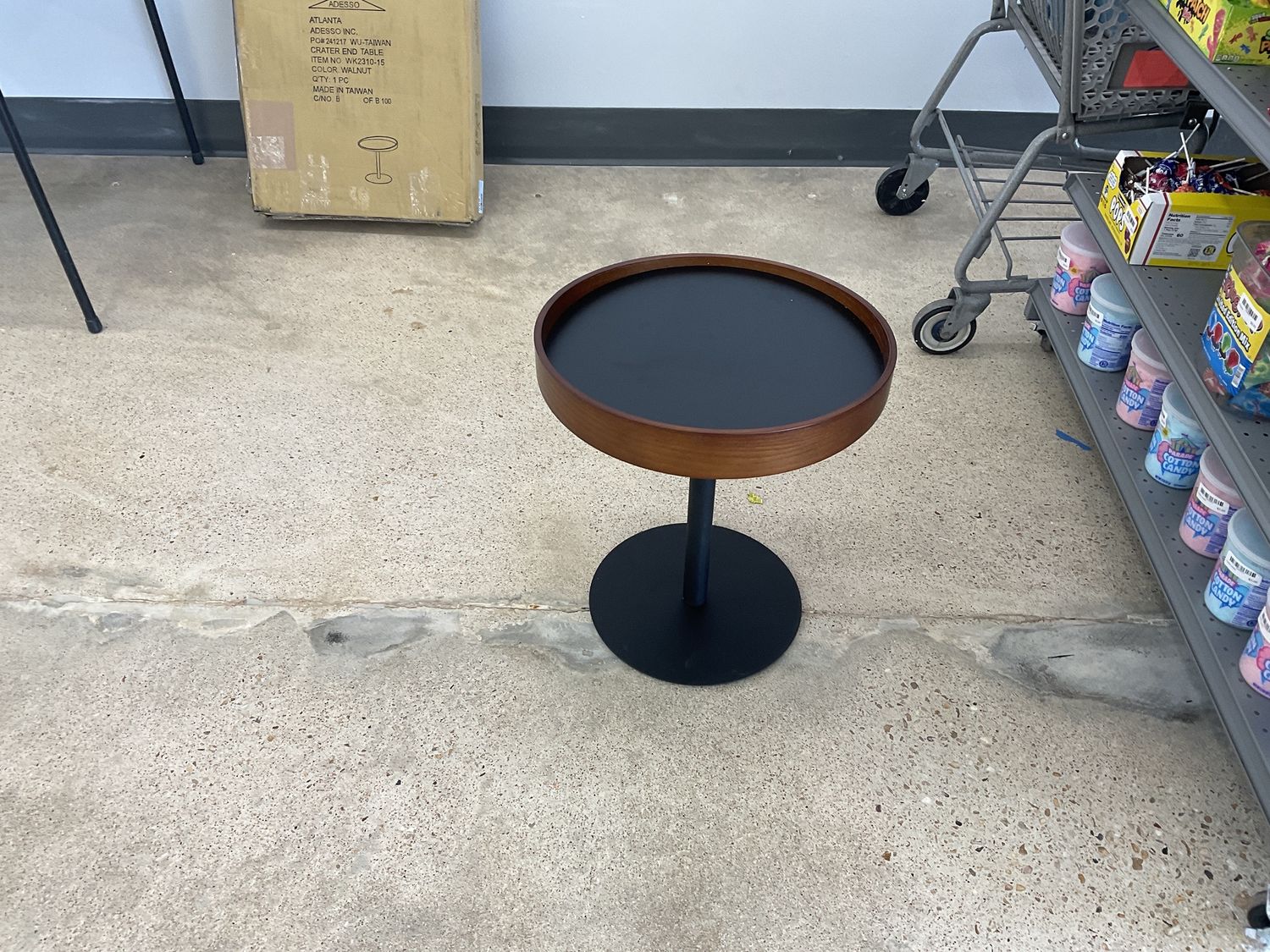 Small wood metal side table
