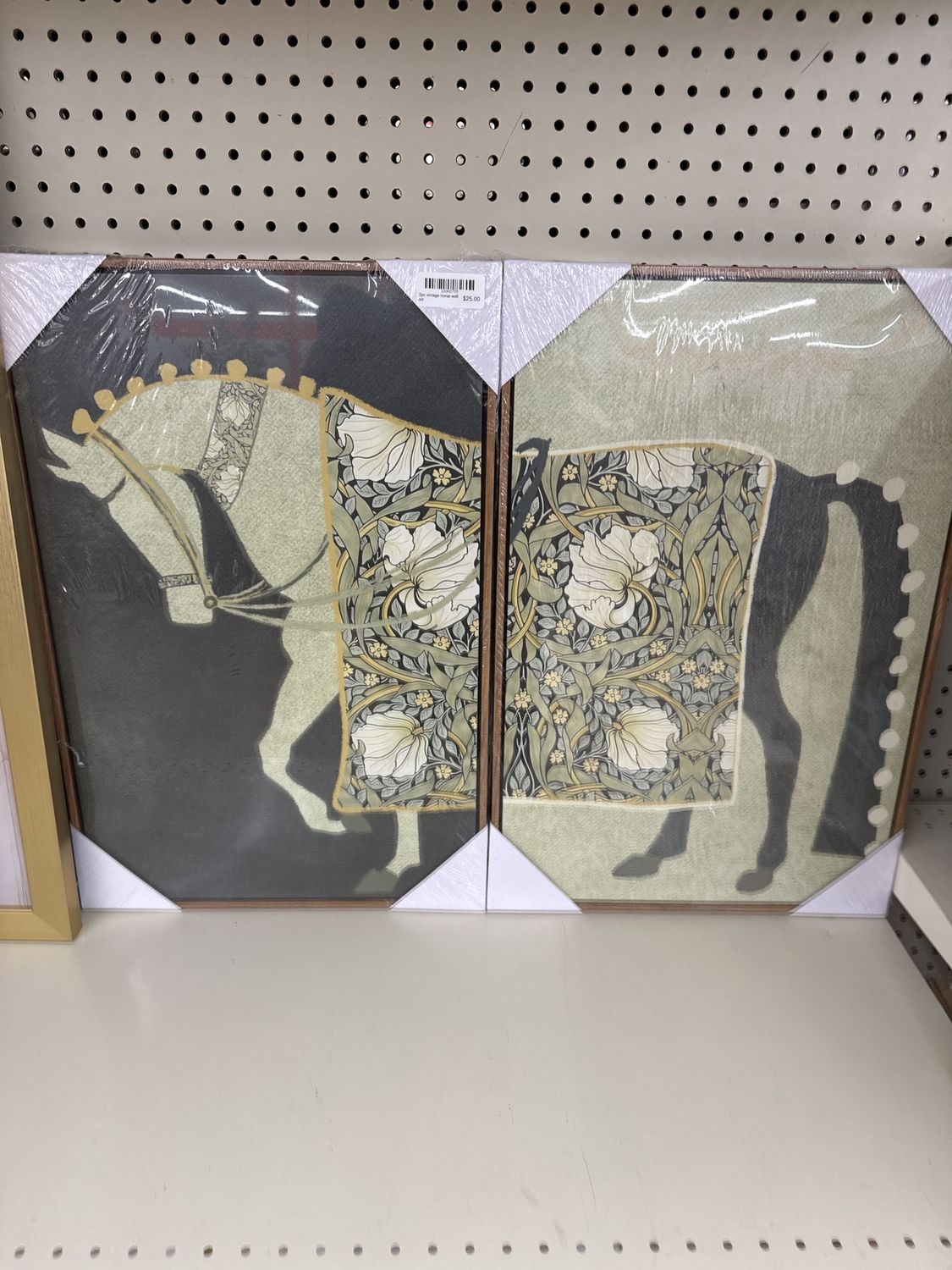 2pc vintage horse wall art