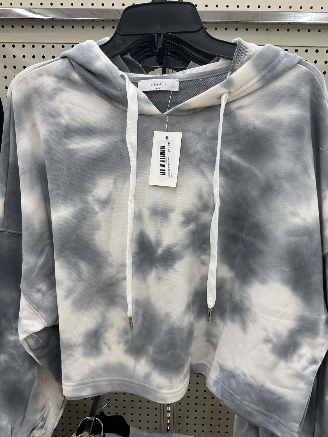 Crop hoodie blue tie-dye