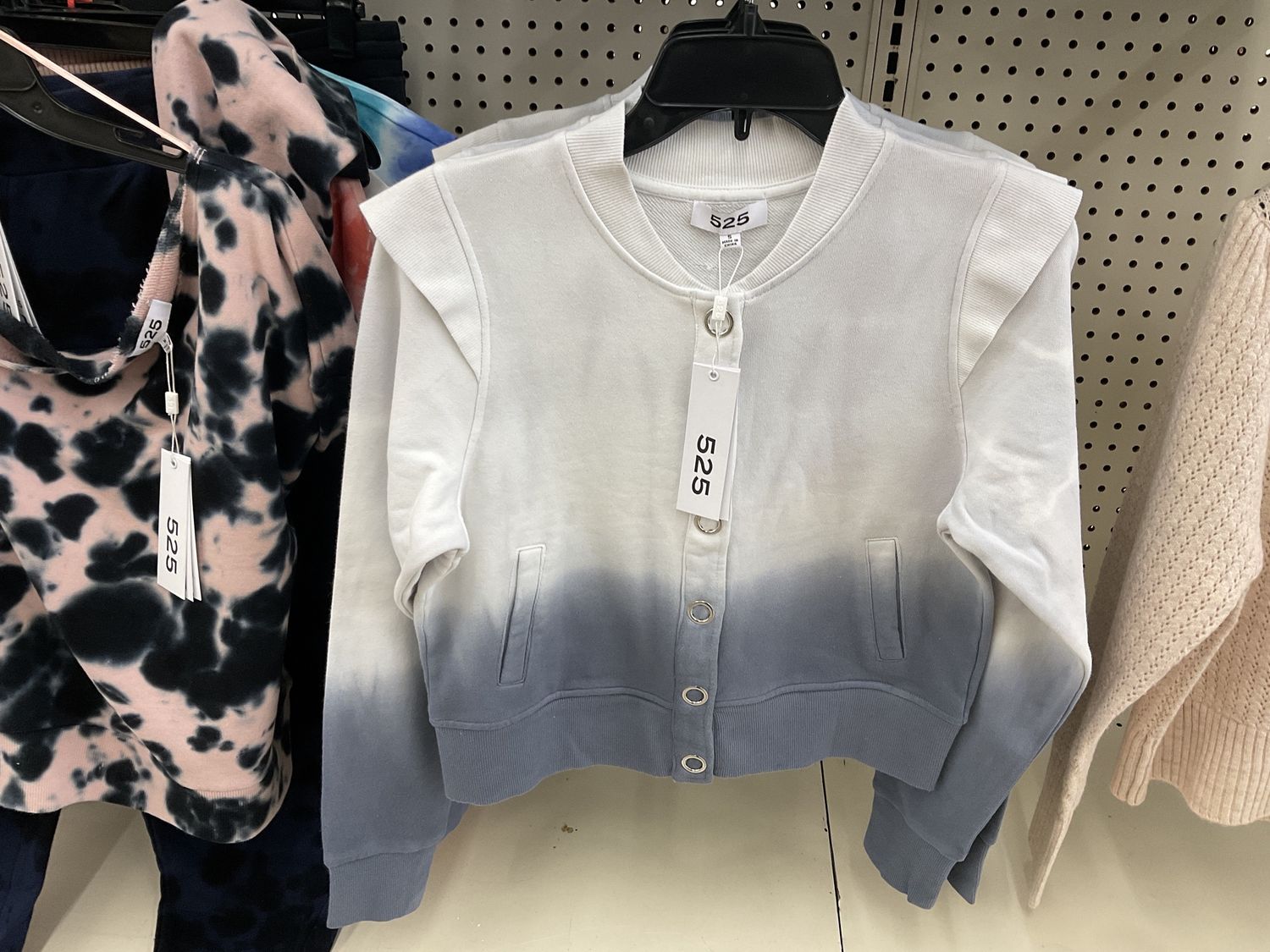 White/blue button up jacket