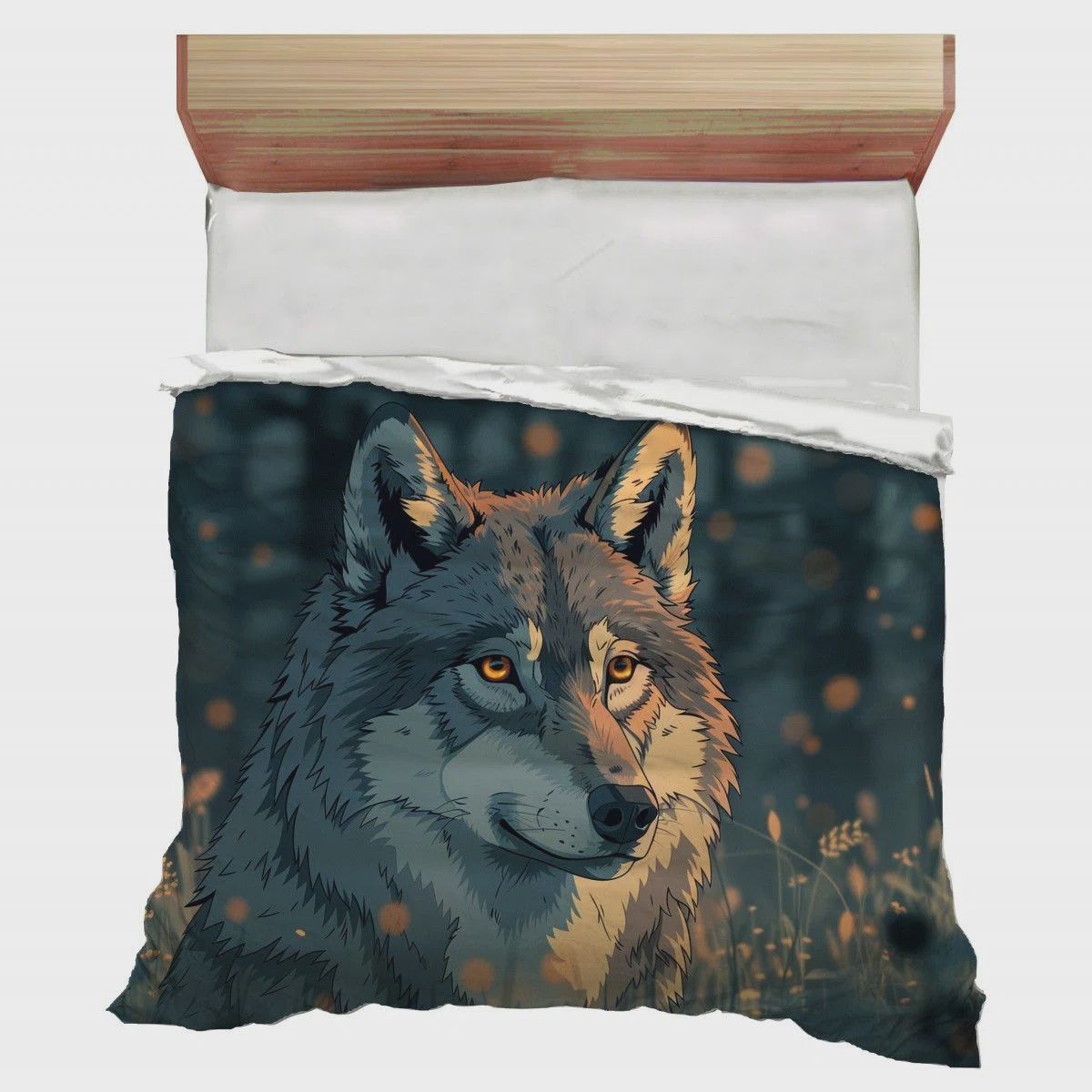 Wolf Portrait Queen Comforter