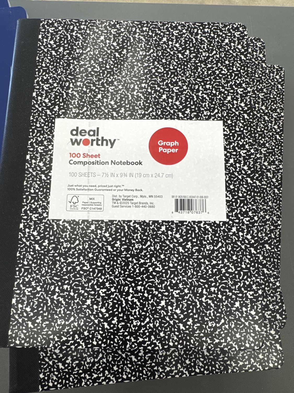 Composition notebook (graph paper)