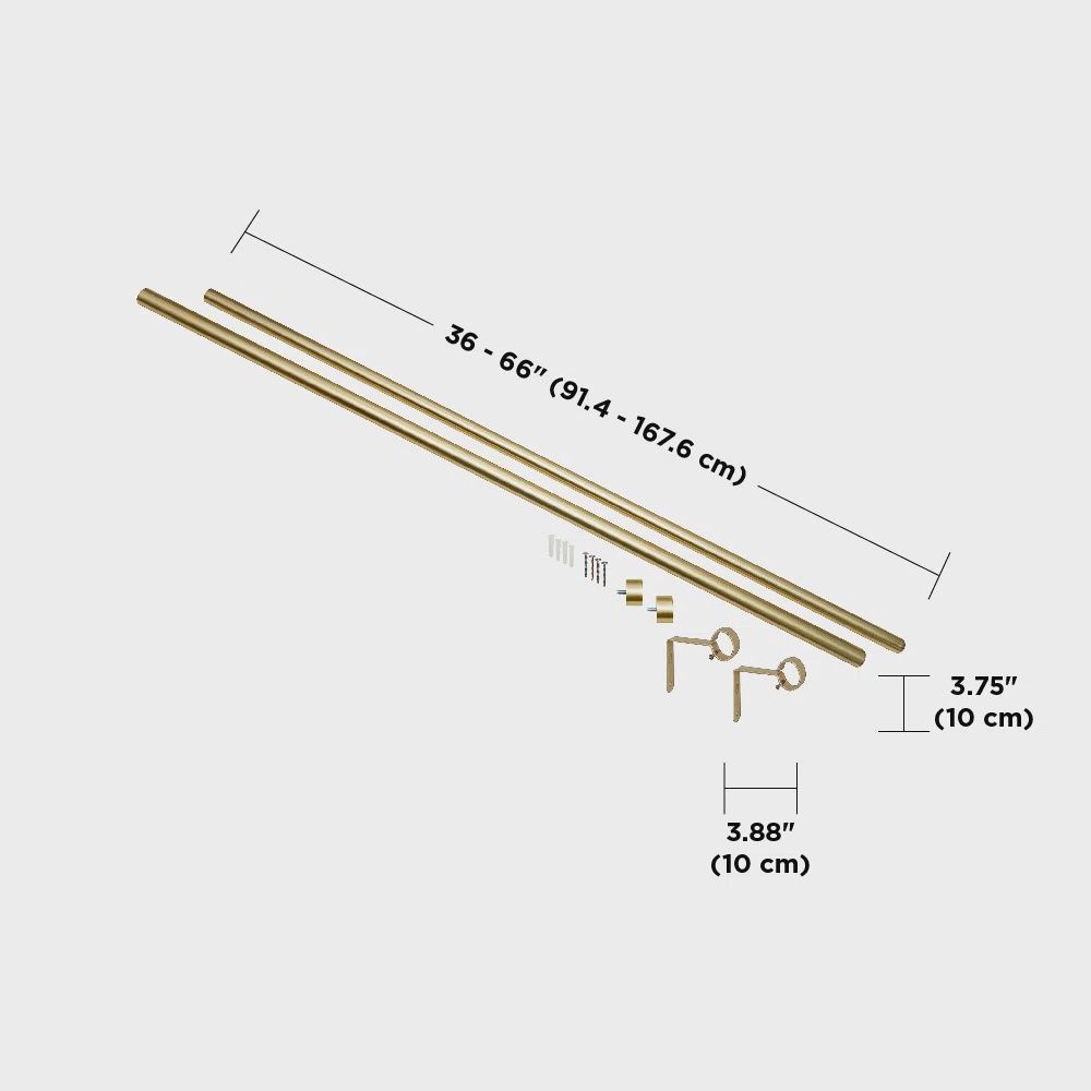 Gold Curtain Rod 36-66''