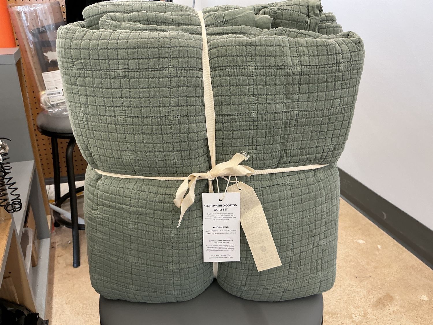 Evergrace Green 3pc Quilt Set King/Cal King