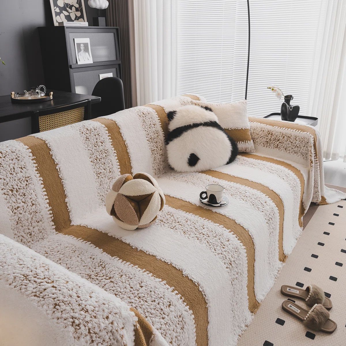 Brushed Cotton Non-Slip Sofa Cover