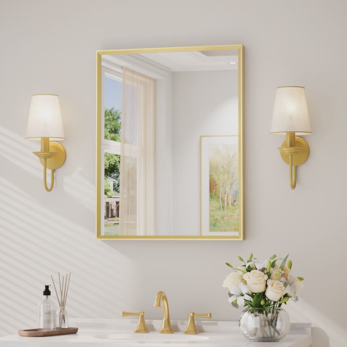 Bathroom Vanity Mirror Gold