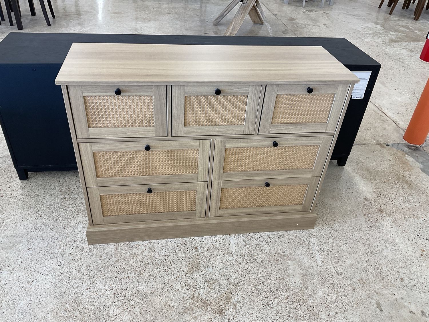 Joellen 7 drawer rattan wood storage chest