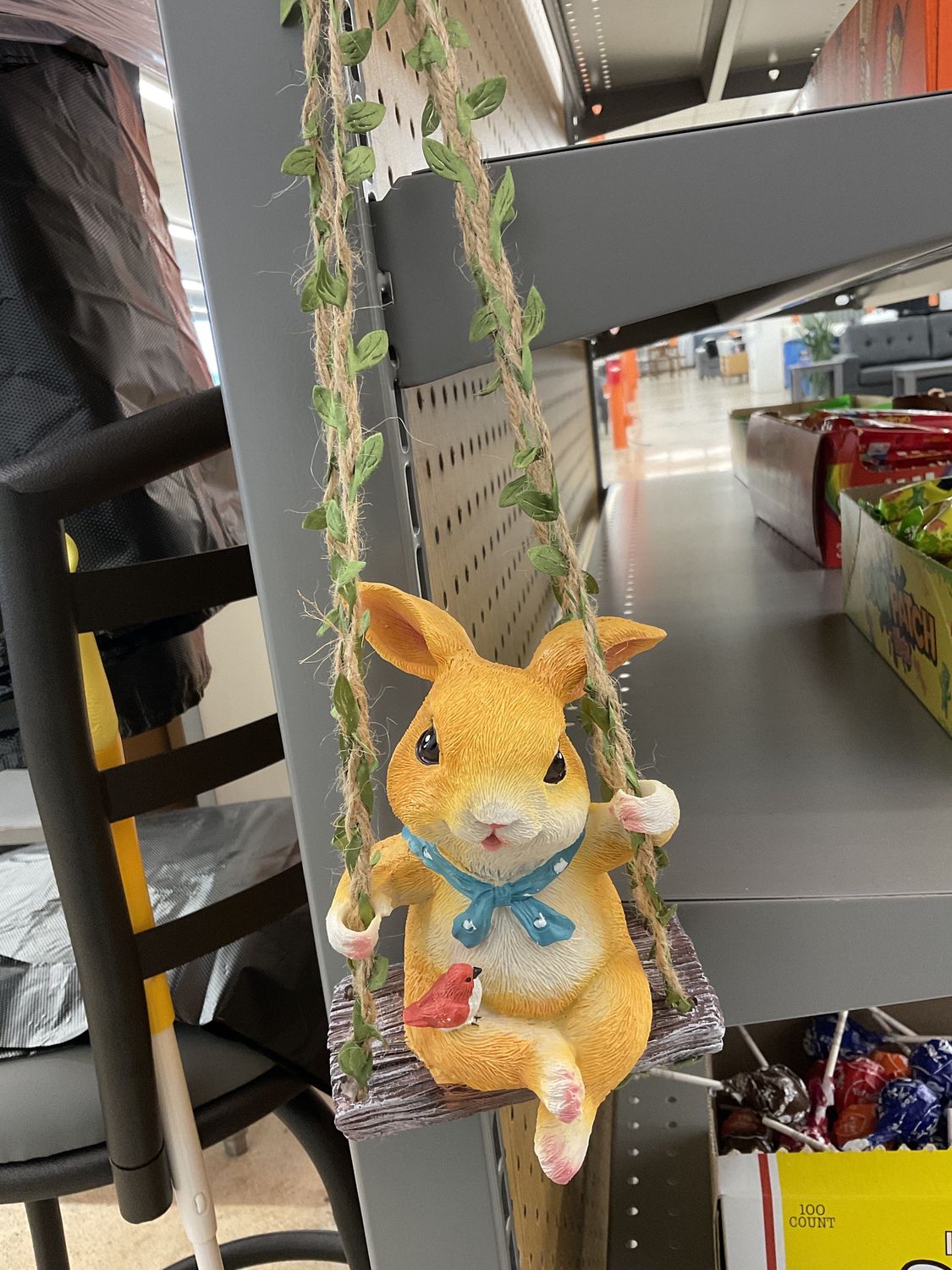 Easter Bunny on a Swing