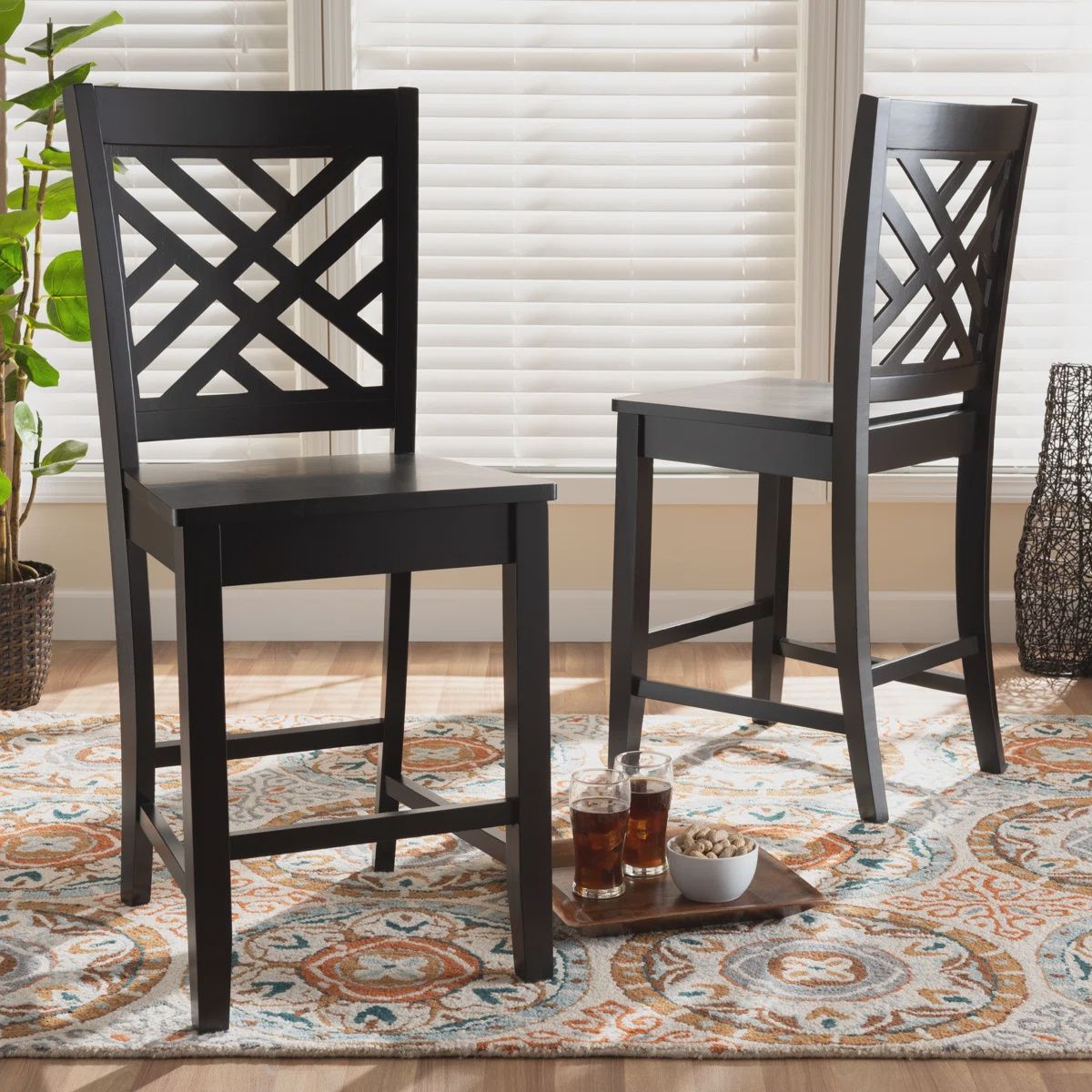 Fraserburgh Counter Stool Black 2pk