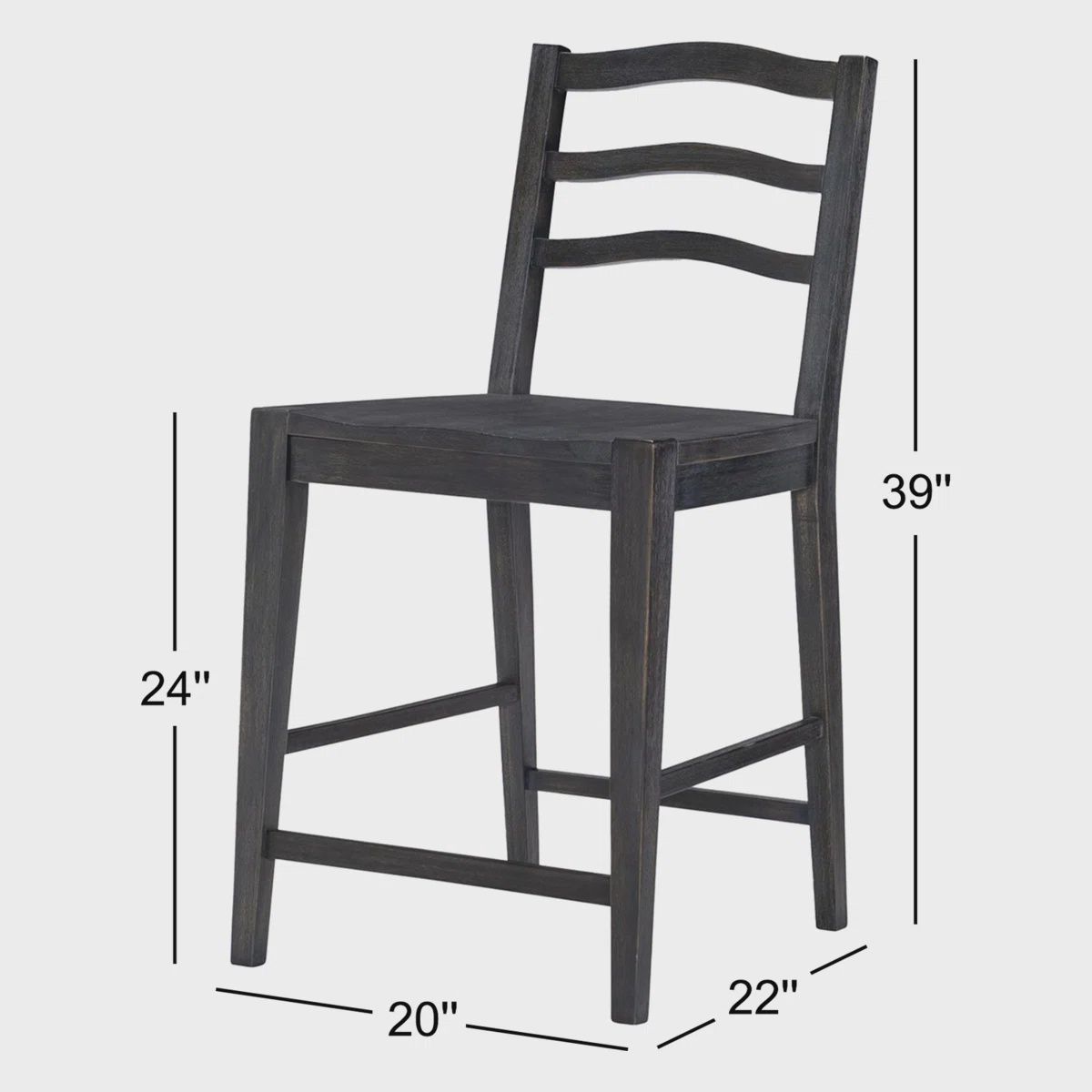 Ladder Back Counter Height Chair 2pk.