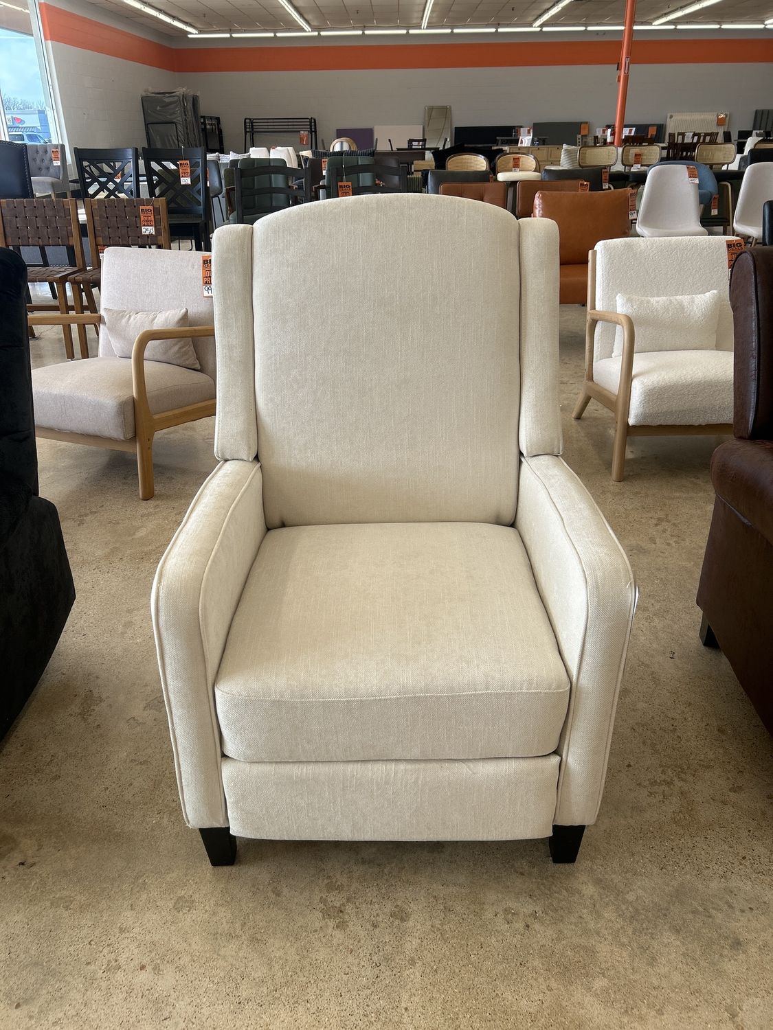Modern White Pushback Recliner