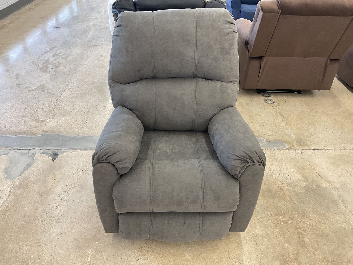 Gray manual rocker recliner