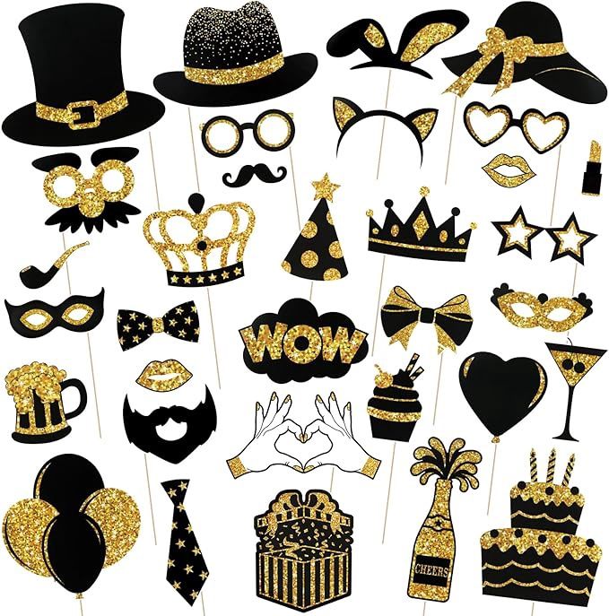 Black and gold photo props