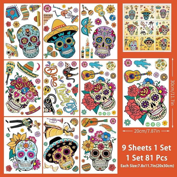 Day Of The Dead Window Clings