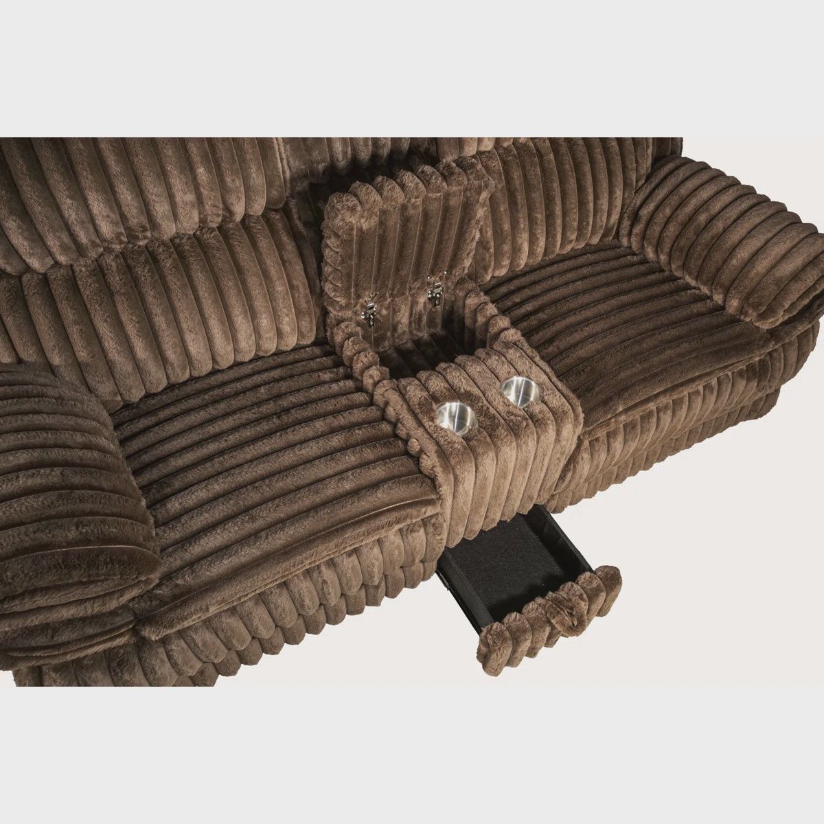 Mercer41 Brown Corduroy Motion Loveseat