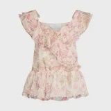 Time and Tru Women's Ruffle Wrap Tank Top