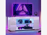 47in. White TV Stand w/LED lights