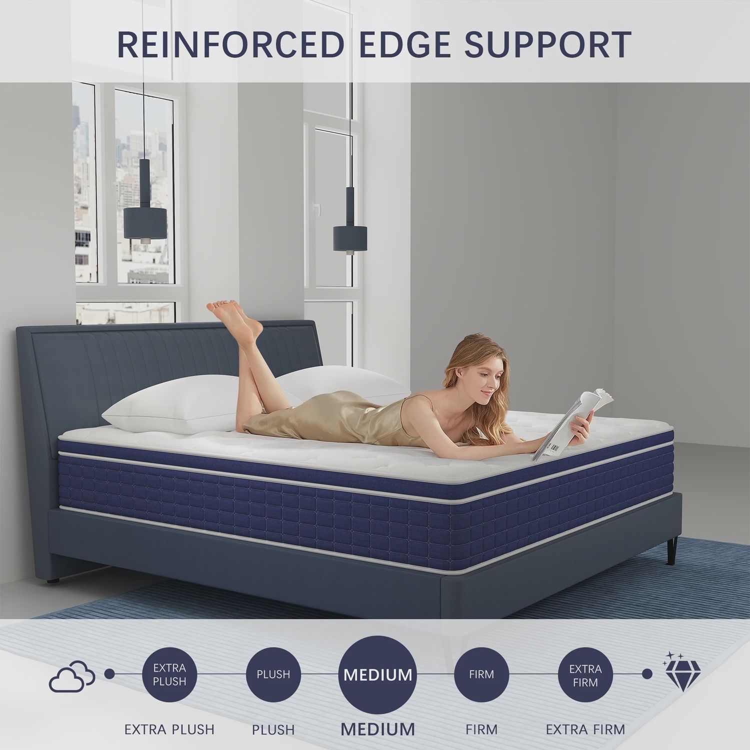 12 Inch Full Size Hybrid Mattress in box