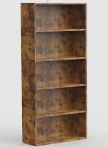 Zunmos 5 Shelf Bookcase, Rust
