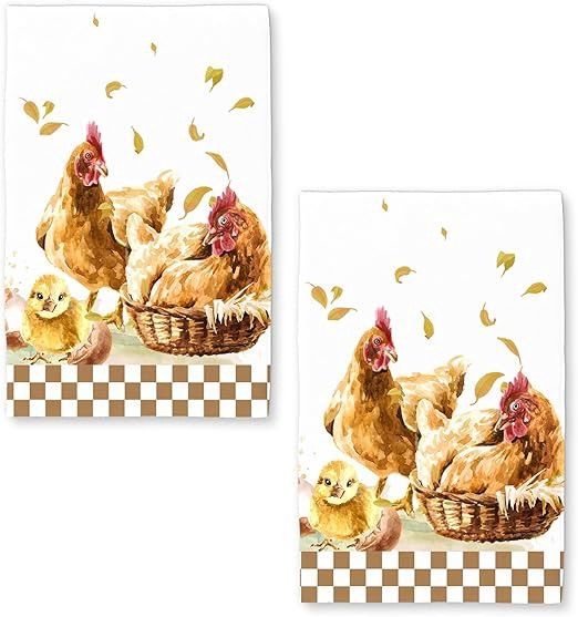 Hens &amp; Chicks Kitchen Towel Set